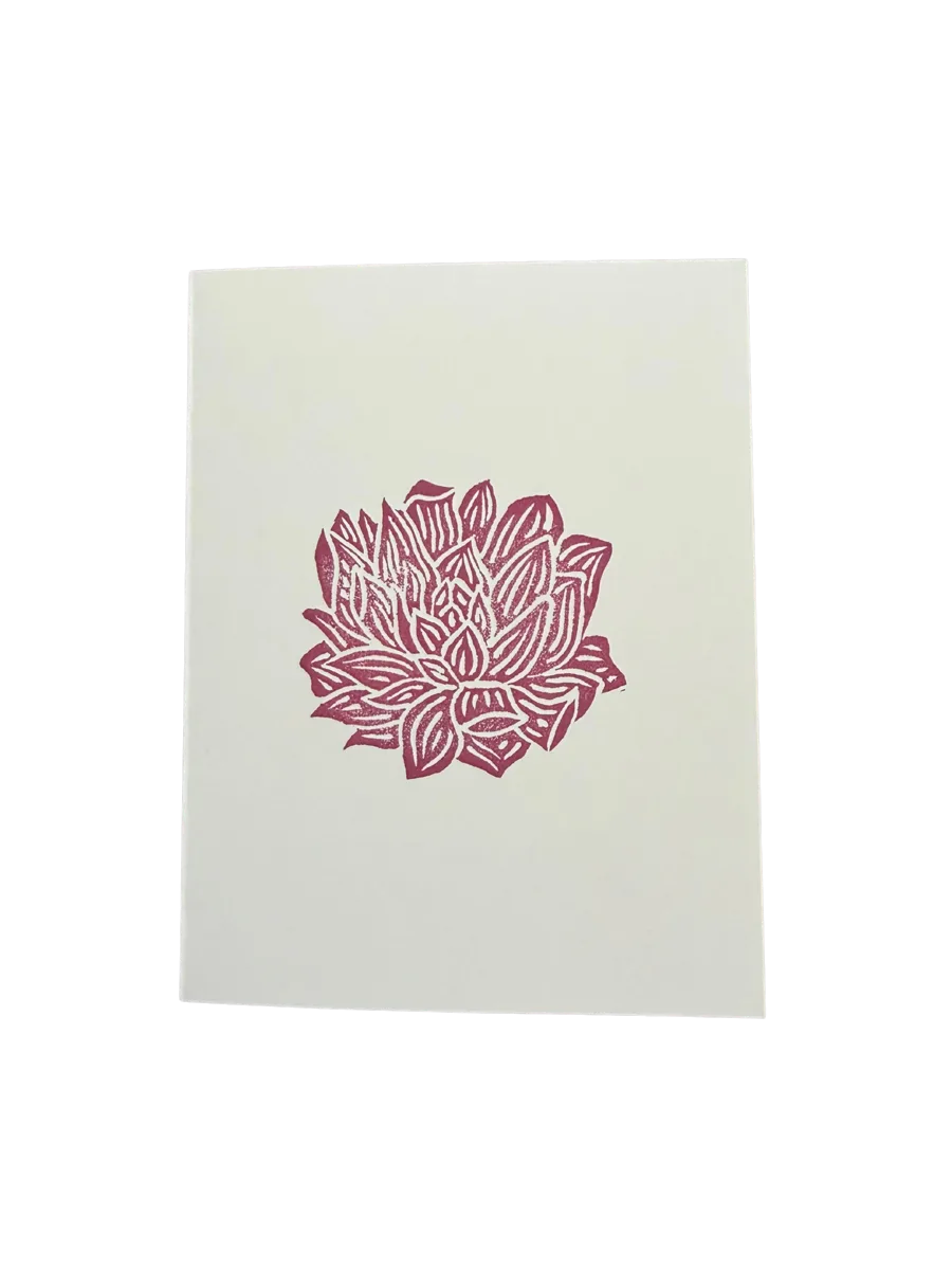 Hand-stamped card detail
